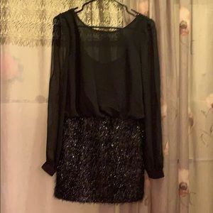 Black evening dress short